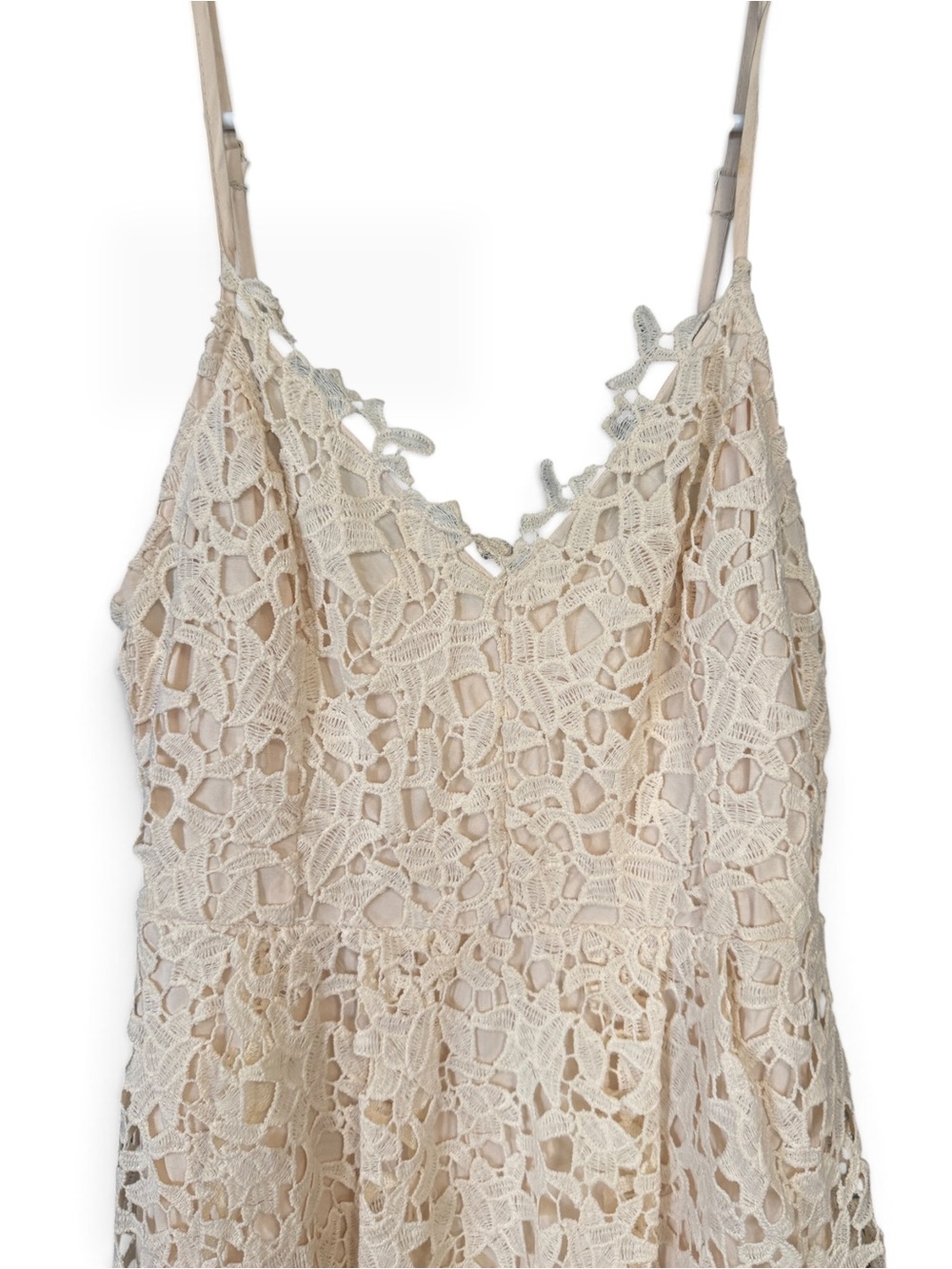 Astr the Label Cream Lace Midi Dress with Spaghetti Straps Medium - Picture 7 of 11